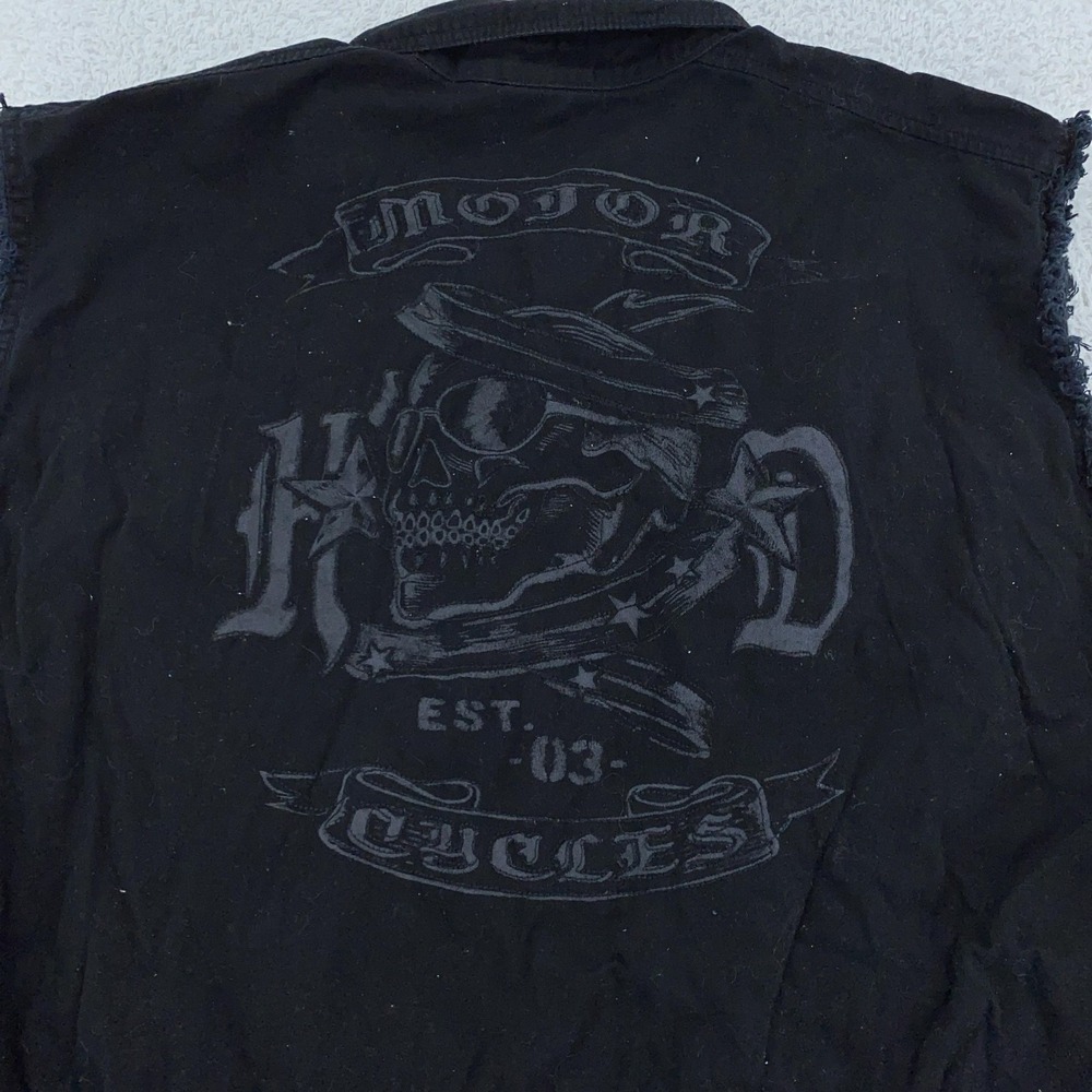 Harley-Davidson Shirt Mens Large Black Sleeveless Biker Vest Cutoff Motorcycle‎